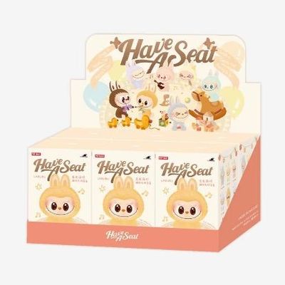 Original Authentic Popmart Labubu Monsters Exciting Macaron Seat Blind Box Figure Plush Doll Cute Toys Mystery Boxes