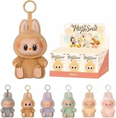 Original Authentic Popmart Labubu Monsters Exciting Macaron Seat Blind Box Figure Plush Doll Cute Toys Mystery Boxes
