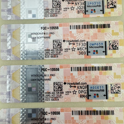 100% Online Activation Win 11 Pro OEM COA Sticker