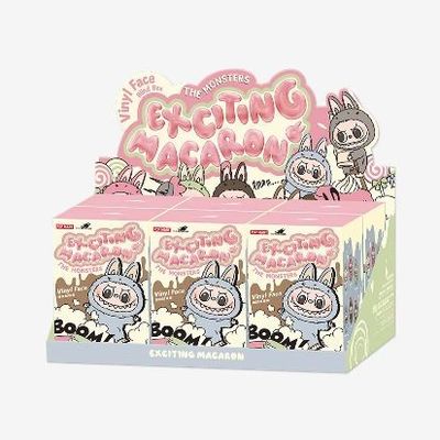 Original Authentic Popmart Labubu Monsters Exciting Macaron Seat Blind Box Figure Plush Doll Cute Toys Mystery Boxes